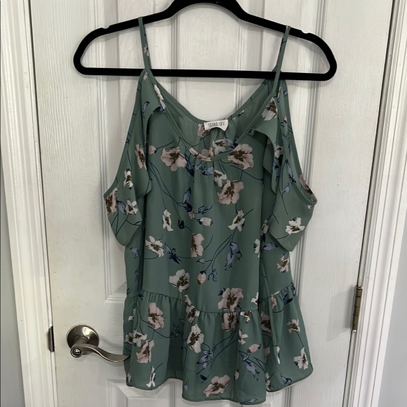 Sienna Sky Tops - Sienna Sky Green Ruffled Tiered Camisole